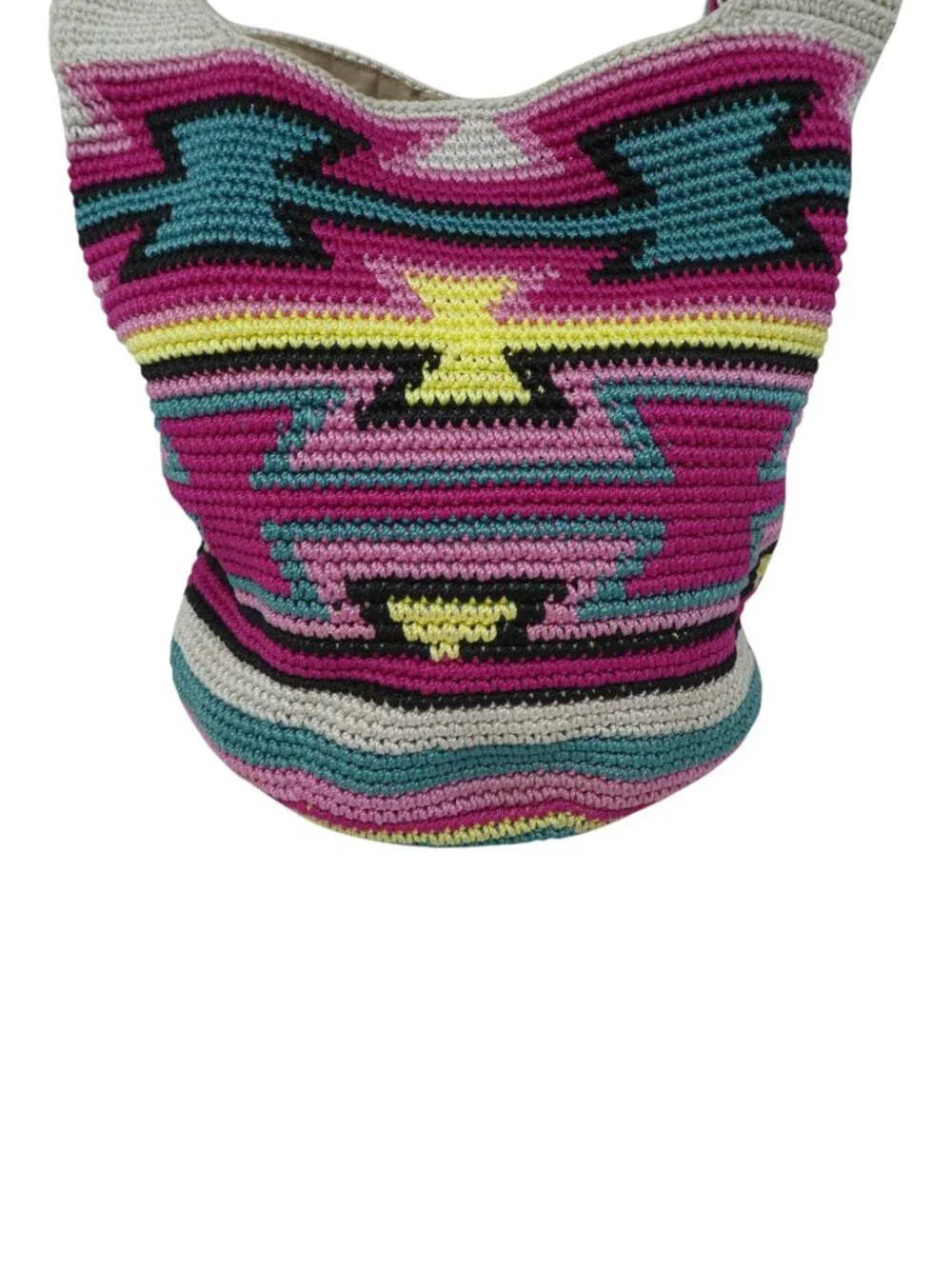The Sak Back to Bali Artisan Made Multicolor Crochet Hobo Shoulder Bag